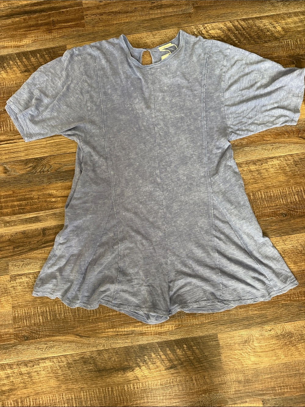 Relaxed Washed Blue Short Sleeve Romper